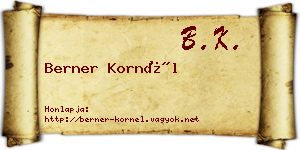 Berner Kornél névjegykártya