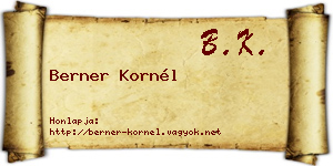 Berner Kornél névjegykártya