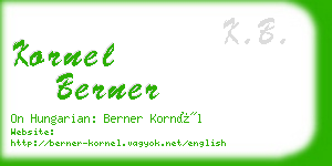 kornel berner business card